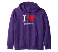 J'aime Les Pommes de Terre, J'aime Les Pommes de Terre Sweat à Capuche, Unisexe pour Adultes, Violet, XL