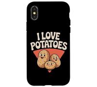 J'aime Les Pommes de Terre Mignonnes Kawaii Visages Coque pour iPhone X/XS