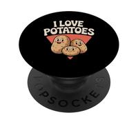 J'aime Les Pommes de Terre Mignonnes Kawaii Visages PopSockets PopGrip Adhésif