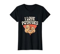 J'aime Les Pommes de Terre Mignonnes Kawaii Visages T-Shirt Graphique avec Valeur
