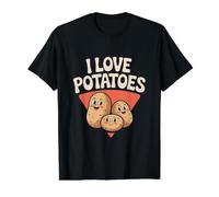 J'aime Les Pommes de Terre Mignonnes Kawaii Visages T-Shirt Graphique avec Valeur