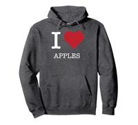 J'aime Les Pommes, J'adore Les Pommes Sweat à Capuche, Unisexe pour Adultes, Chiné Foncé, M