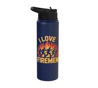 J'aime les pompiers : Courageous Heroes Fire Stainless Steel Insulated Water Bottle