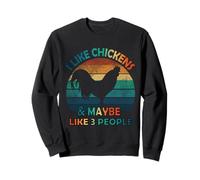 J'aime les poulets et peut-être comme 3 personnes Lover Vintage Funny Sweatshirt