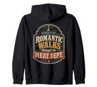J'aime Les promenades romantiques à Travers Le Barbecue Vintage Meat Dept Sweat à Capuche
