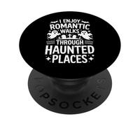 J'aime Les promenades romantiques à Travers Les lieux hantés Chasse aux fantômes PopSockets PopGrip Adhésif