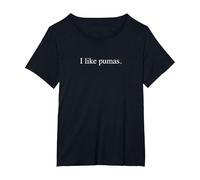 J'aime Les Pumas - Typographie drôle T-Shirt, Femme Grandes Tailles, Noir, 2X