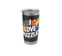 J'aime les puzzles colorés Gobelet isotherme en acier inoxydable double paroi
