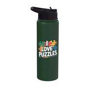J'aime les puzzles colorés Stainless Steel Insulated Water Bottle