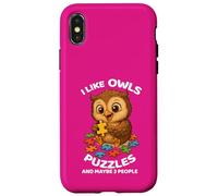 J'aime Les Puzzles de hiboux et Peut-être 3 Personnes Qui Disent avec Humour Que J'aime Les hiboux Coque pour iPhone X/XS