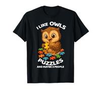 J'aime les puzzles de hiboux et peut-être 3 personnes qui disent avec humour que j'aime les hiboux T-Shirt