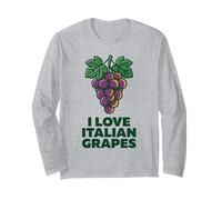 J'aime Les Raisins Italiens, Fruits d'été méditerranéens rétro Manche Longue