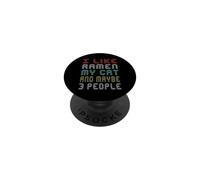 J'aime Les Ramen Mon Chat et Peut-être 3 Personnes avec des Dictons drôles PopSockets PopGrip Adhésif