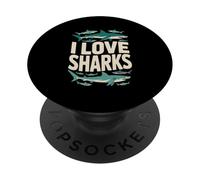 J'aime Les Requins, la Vie Marine et la Passion PopSockets PopGrip Adhésif