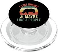 J'aime Les rhinocéros et Peut-être 3 Personnes Vintage Rhino Retro PopSockets PopGrip pour MagSafe