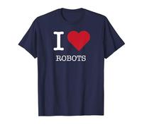 J'aime Les Robots, J'adore Les Robots T-Shirt, Homme, Bleu Marine, L