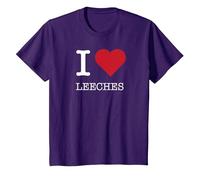 J'aime Les sangsues, J'adore Les sangsues T-Shirt, Enfant, Violet, 4 Ans