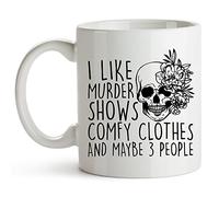 J'Aime Les Séries Policières, Les Vêtements Confortables Et Les Histoires Vraies De Trois Personnes. Mug Céramique Tasse Avec Anse Tasse À Café Pour Cuisine Lait L'École 330Ml