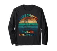 J'aime les serpents et peut-être comme 3 personnes Lover Vintage Funny Manche Longue