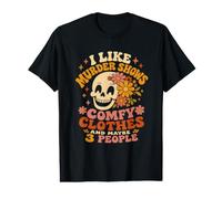 J'aime Les Spectacles de Meurtre, Les vêtements Confortables et Peut-être Le Squelette de 3 Personnes T-Shirt Graphique avec Valeur