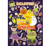 J'aime les stickers - Halloween - + de 500 autocollants ! - Des stickers à colorier - Des stickers pailletés - Collectif - Hemma - broché - Document jeunesse