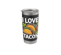 J'aime les tacos exprimant sa passion pour les tacos Gobelet isotherme en acier inoxydable double paroi