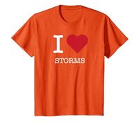 J'aime Les tempêtes, J'adore Les tempêtes T-Shirt, Enfant, Orange, 2 Ans