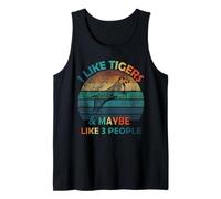 J'aime les tigres et peut-être comme 3 personnes Lover Vintage Funny Débardeur