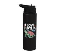 J'aime les tortues, créatures marines, amoureux de l'océan Stainless Steel Insulated Water Bottle