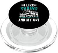 J'aime Les Trains et Mon Chat PopSockets PopGrip pour MagSafe