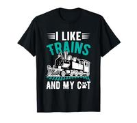 J'aime Les Trains et Mon Chat T-Shirt