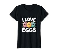 J'aime Les œufs, de Jolis Visages de Dessins animés Amusants T-Shirt Graphique avec Valeur