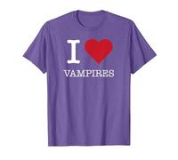 J'aime Les Vampires, J'aime Les Vampires T-Shirt, Homme, Violet Chiné, 3XL