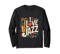 J'aime Les Vibrations de la Musique de Saxophone Jazz Manche Longue