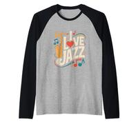 J'aime Les Vibrations de la Musique de Saxophone Jazz Manche Raglan