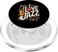 J'aime Les Vibrations de la Musique de Saxophone Jazz PopSockets PopGrip pour MagSafe