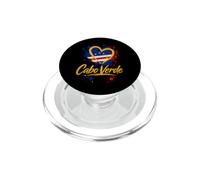 J'aime Les Voyages de Vacances au Cabo Verde, Le Tourisme avec Drapeau en Forme de cœur doré PopSockets PopGrip pour MagSafe