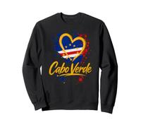 J'aime Les Voyages de Vacances au Cabo Verde, Le Tourisme avec Drapeau en Forme de cœur doré Sweatshirt