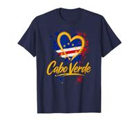 J'aime Les Voyages de Vacances au Cabo Verde, Le Tourisme avec Drapeau en Forme de cœur doré T-Shirt