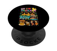 J'aime Les Voyages en Thaïlande et la Culture thaïlandaise PopSockets PopGrip Adhésif