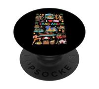 J'aime Les Voyages en Thaïlande et la Culture thaïlandaise PopSockets PopGrip Adhésif
