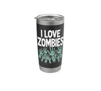 J'aime les zombies, des morts-vivants effrayants, des œuvres d'art pour les passionnés Gobelet isotherme en acier inoxydable double paroi