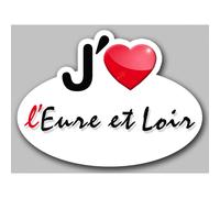 J'aime L'eure-Et-Loir (5x3.7cm) - Sticker/Autocollant