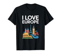 J'aime l'europe, Les Monuments emblématiques et Les Voyages T-Shirt Graphique avec Valeur