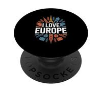 J'aime l'Europe, monuments emblématiques, Travel Pride PopSockets PopGrip Adhésif