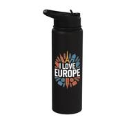J'aime l'Europe, monuments emblématiques, Travel Pride Stainless Steel Insulated Water Bottle
