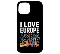 J'aime l'europe, Sites célèbres et Voyages Coque pour iPhone 15