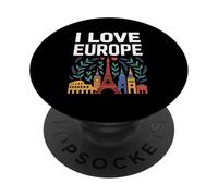 J'aime l'europe, Sites célèbres et Voyages PopSockets PopGrip Adhésif