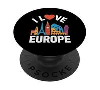 J'aime l'Europe, sites célèbres et voyages PopSockets PopGrip Adhésif