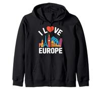 J'aime l'Europe, sites célèbres et voyages Sweat à Capuche
